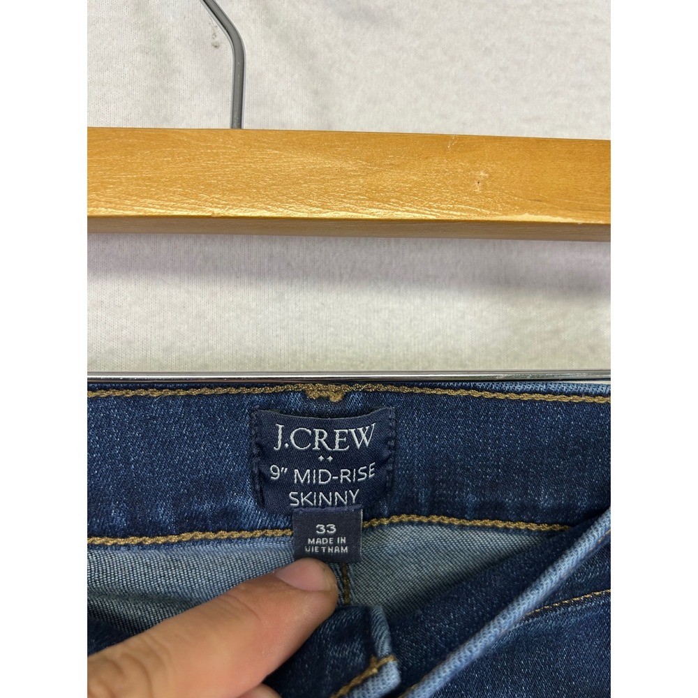 Classic Minimalist J.Crew Womens 33 Blue 9" Mid-Rise Skinny Jeans - Picture 3 of 10